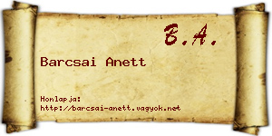 Barcsai Anett névjegykártya